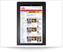 Guitar Center Product Grid View Responsive Design - Kindle Fire/Samsung Tablet View