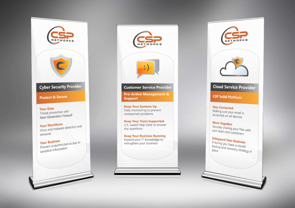 CSP Networks - Trade Show 6.5 ft x 2.5 ft Retractable Banners