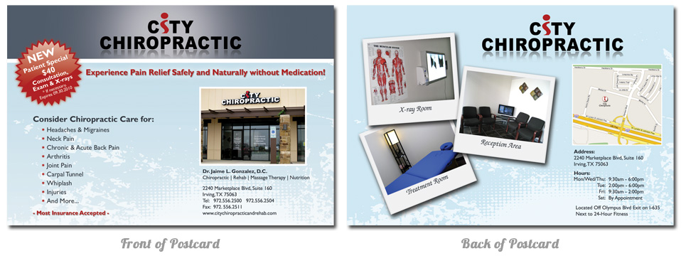 City Chiropractic Postcard Design