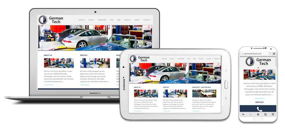 German Tech Auto Repair & Sales Website